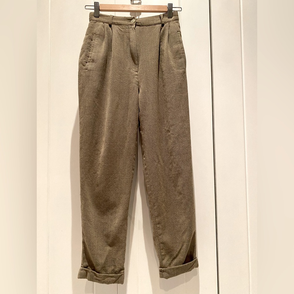 Classic High-Waist Taupe Women’s Trousers